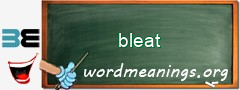 WordMeaning blackboard for bleat